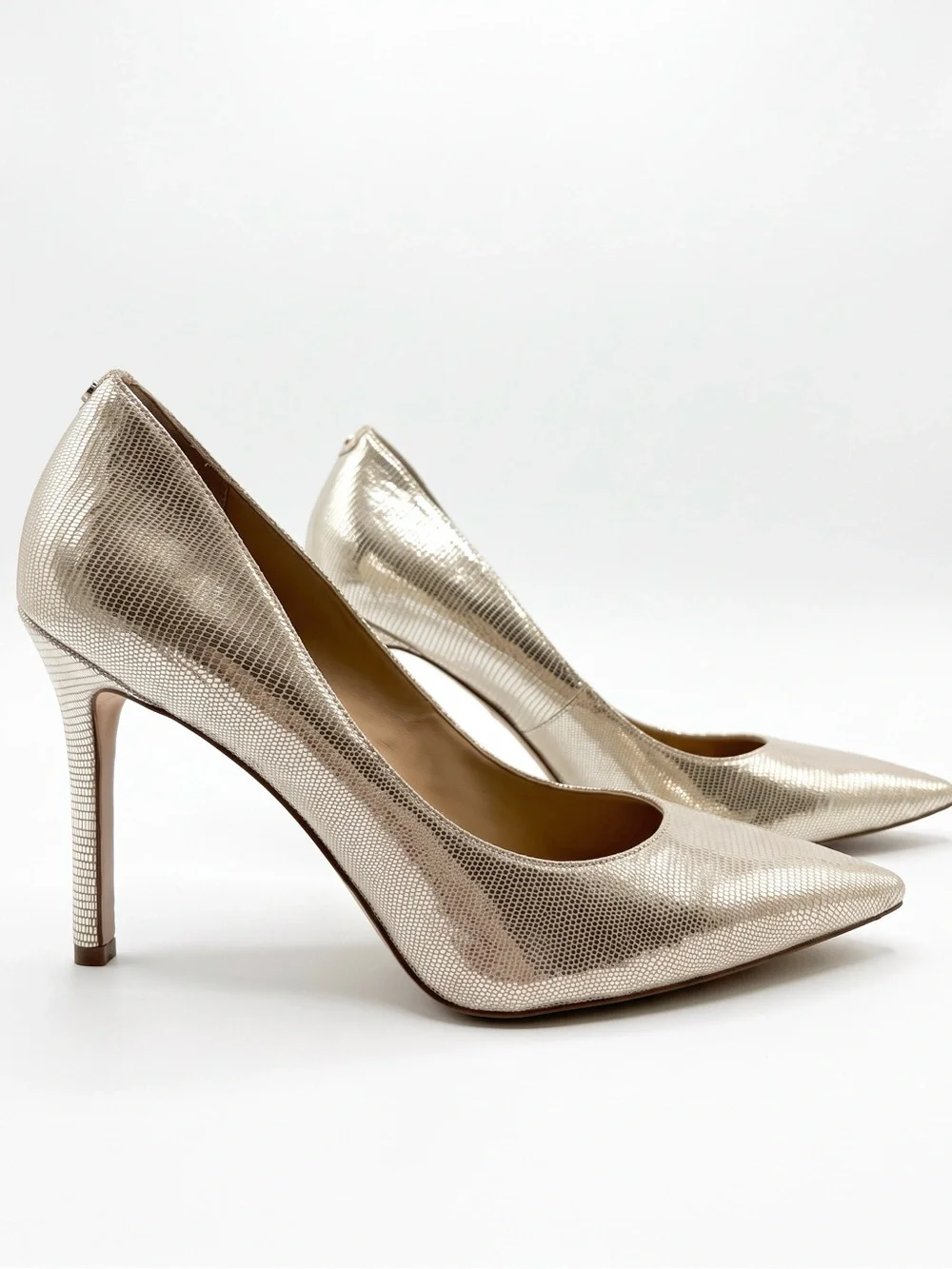 Sam Edelman Heels Pumps Pointed Toe Gold Metallic Size 10 M Leather Party Event